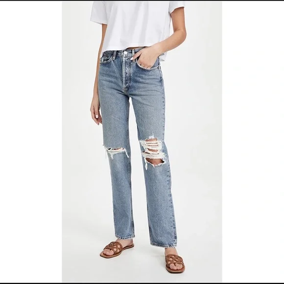 NWT Agolde Lana Mid Rise Vintage Straight Jeans - Picture 1 of 3